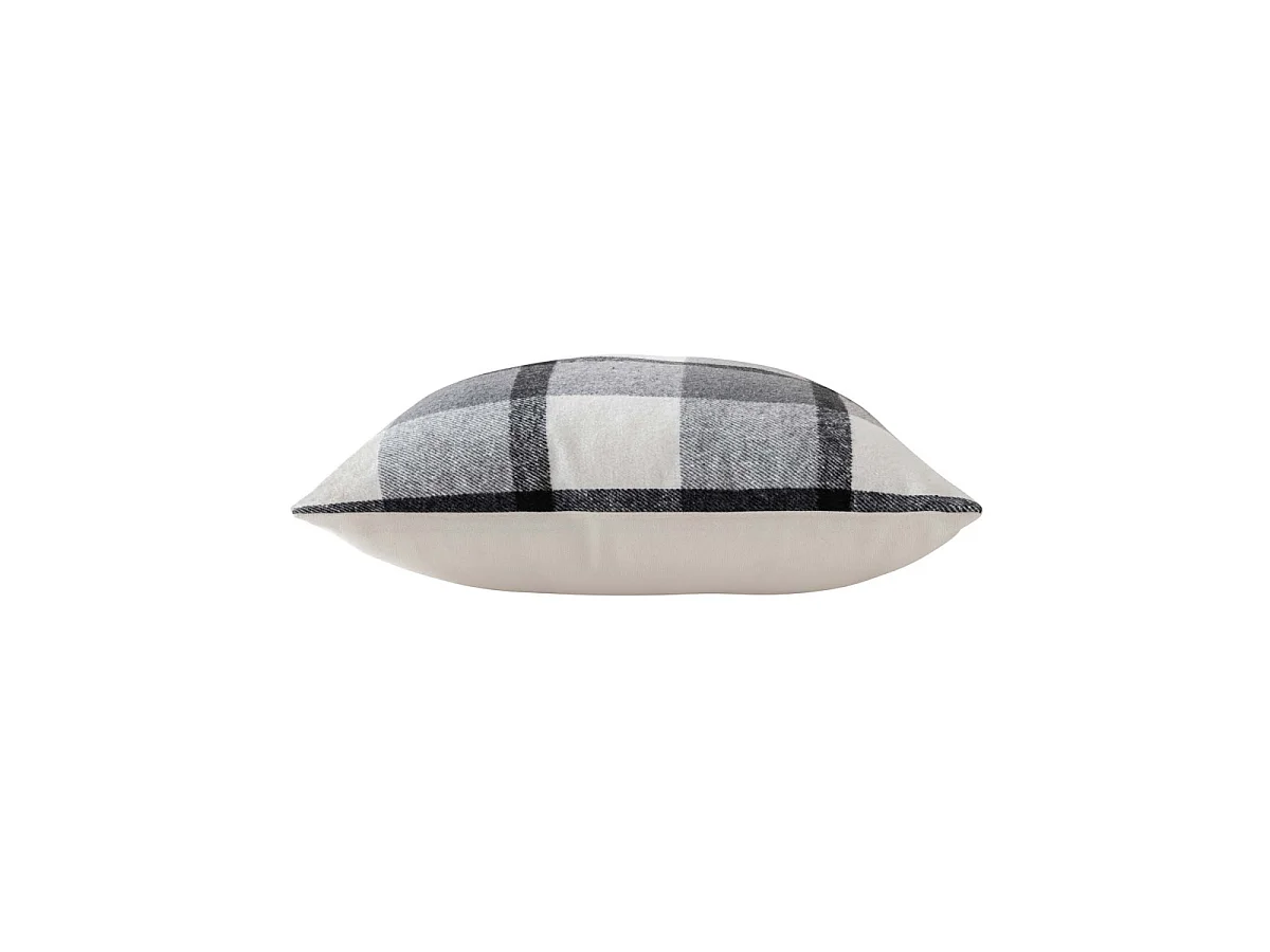 Coussin Tartan en Velours "Ecossais" 45x45cm Anthracite