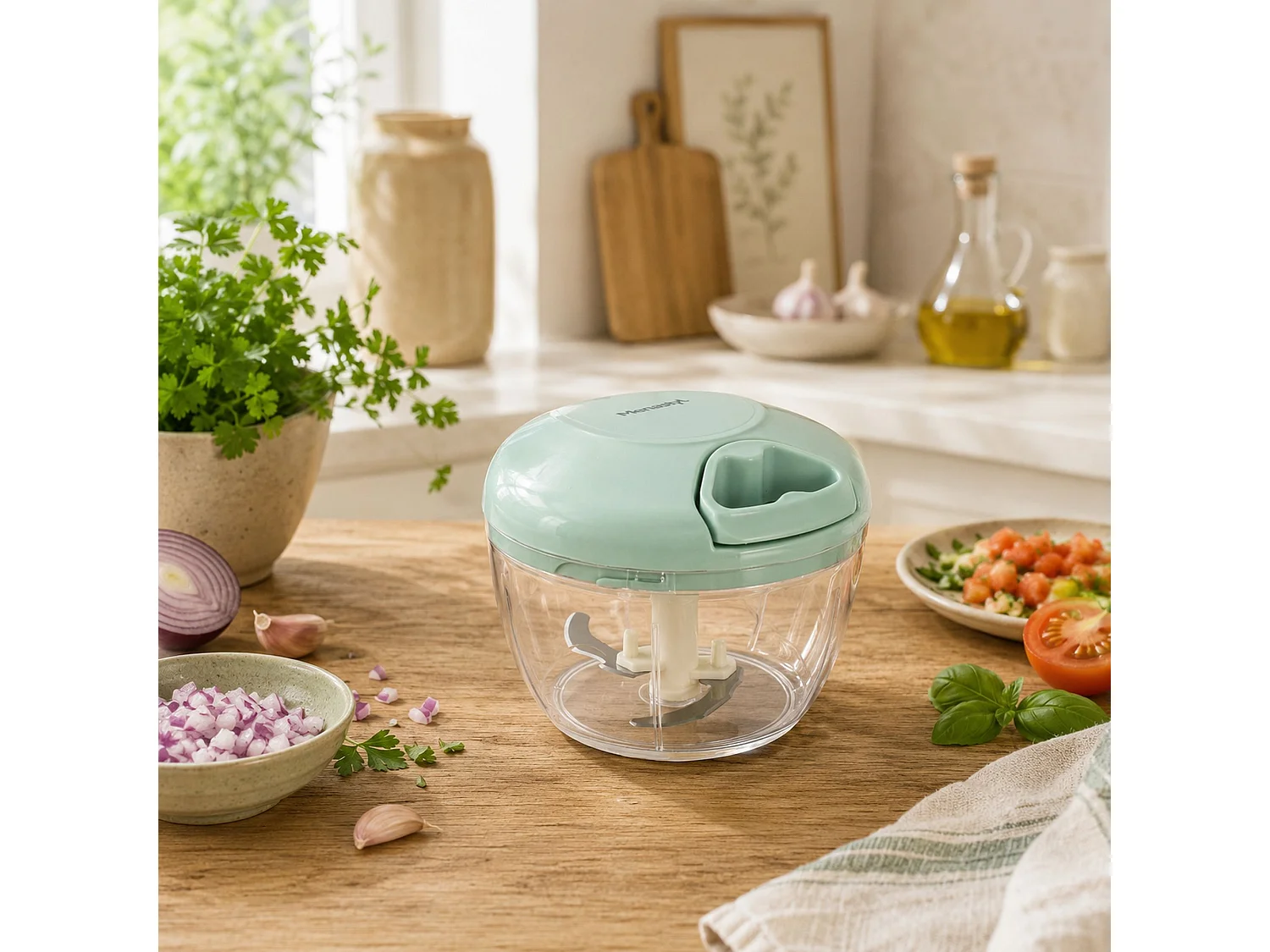 Menastyl - Mini Hachoir Rapide 50cl En Polypropylène Et Acier Inoxydable