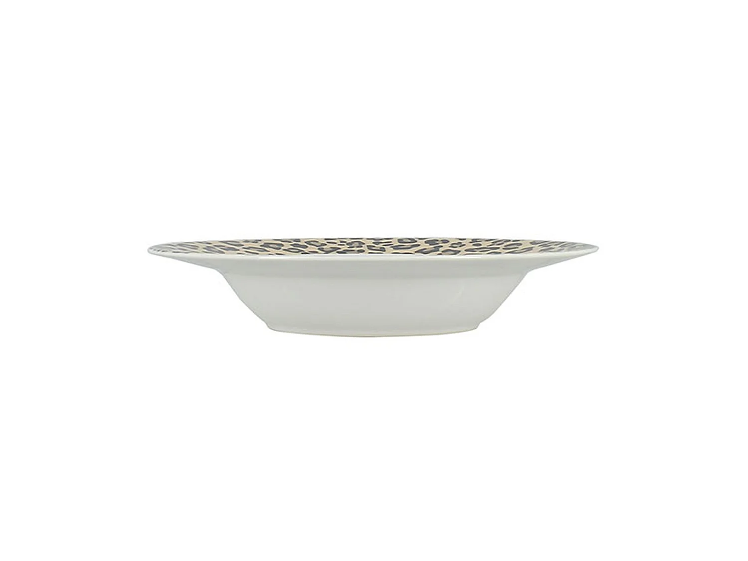 Novastyl - Lot 6 Assiettes Creuses Léopard 20cm En Porcelaine Beige