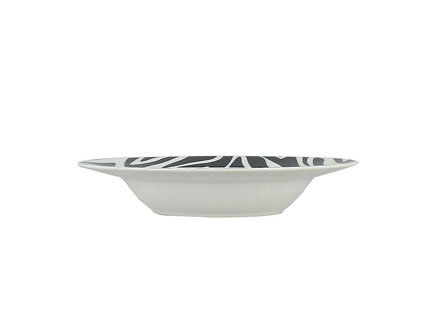 Novastyl - Lot 6 Assiettes Creuses Zèbre 20cm En Porcelaine