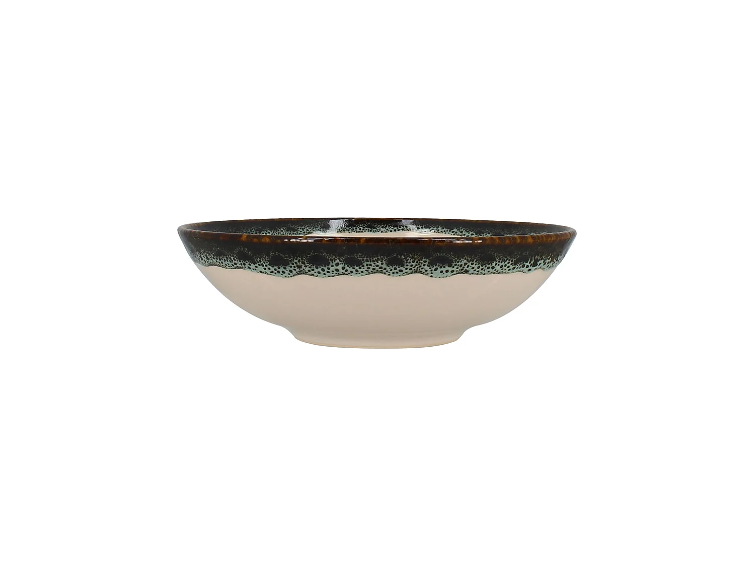 Novastyl - Lot 6 Assiettes Creuses Atome 21cm En Faience Beige