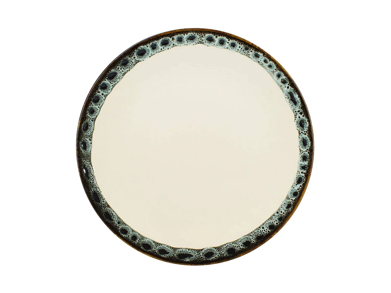 Novastyl - Lot 6 Assiettes Plates Atome 25cm En Faience Beige