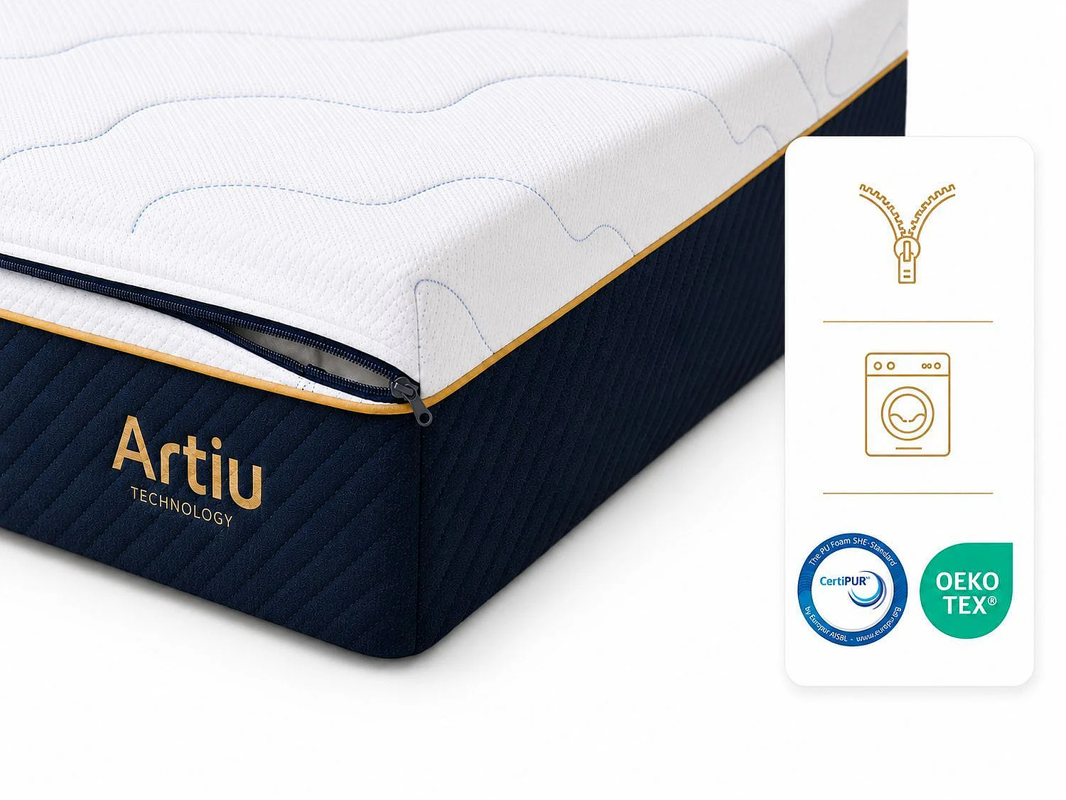 Matratze ARTIU 160x200 Viscoelastisch Abnehmbarer Bezug Anpassungsfähig für Verstellbares Bett, Weiche Festigkeit und Sehr Komfortabel