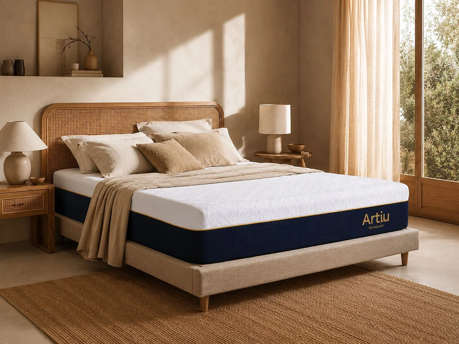 Colchón ARTIU 140x200 Viscoelástico Desenfundable Adaptable para Cama Articulada, Firmeza Suave y Muy Acogedor