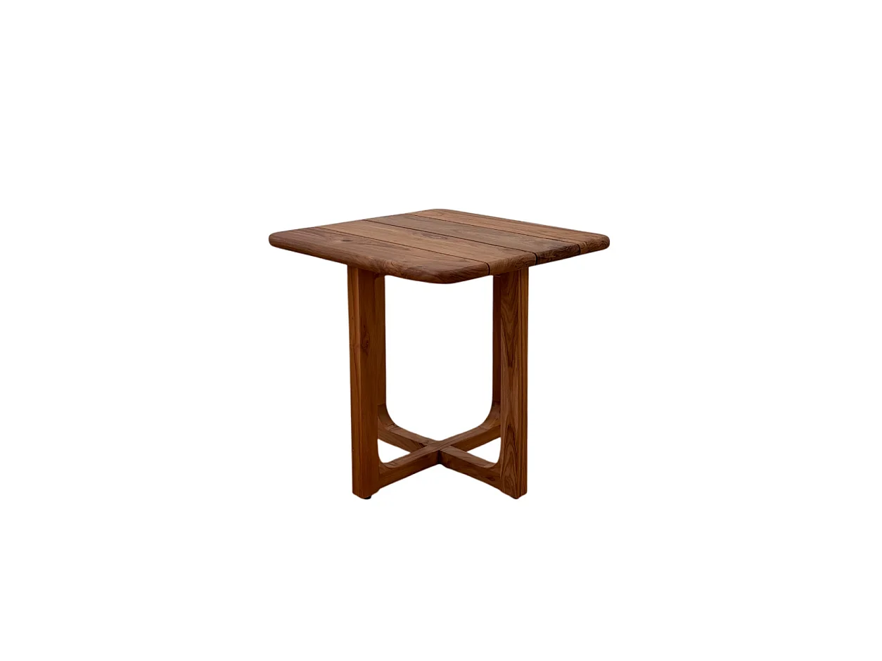 Table d'appoint carrée en bois de teck
