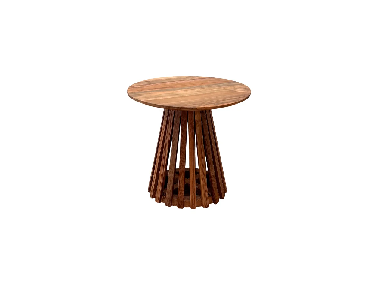 Table d'appoint ronde en bois de teck