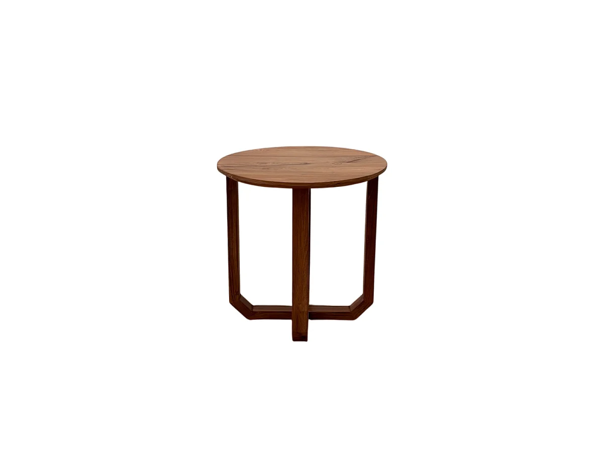 Table d'appoint ronde en bois de teck