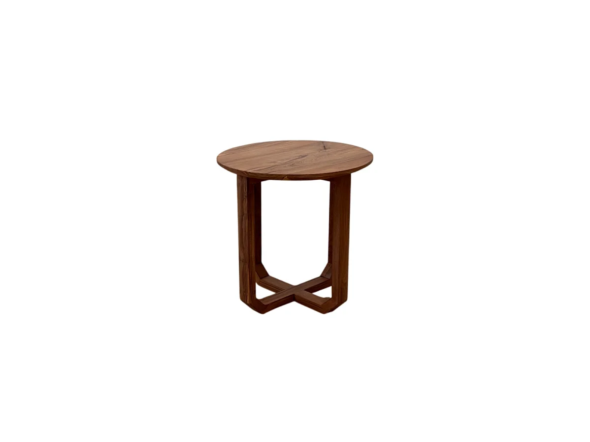 Table d'appoint ronde en bois de teck