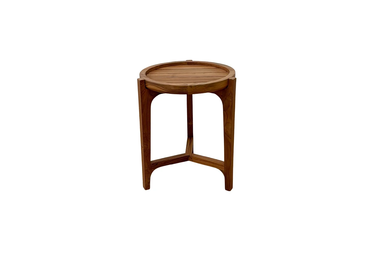Table d'appoint ronde en bois de teck