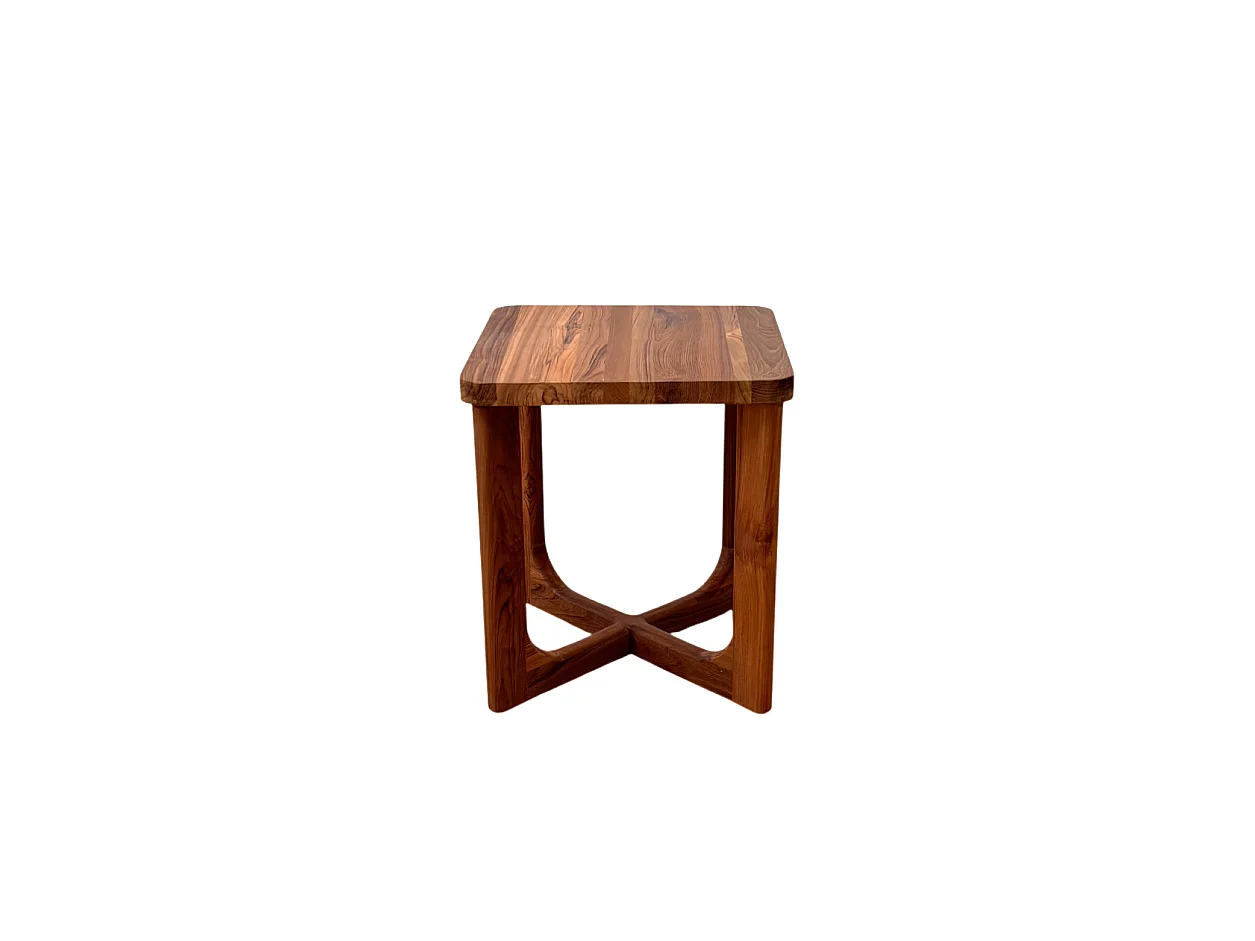 Table d'appoint carrée en bois de teck