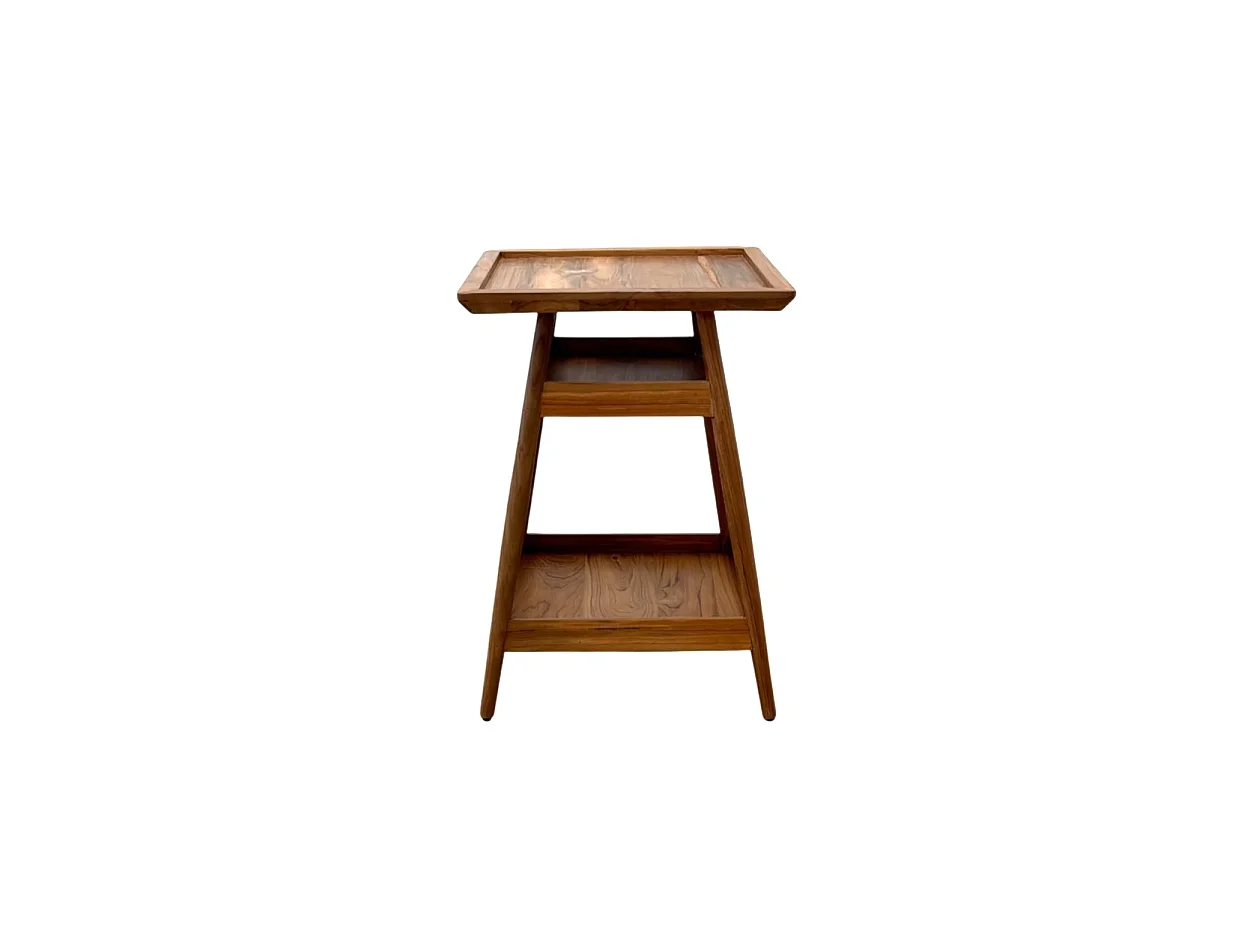 Table d'appoint carrée en bois de teck
