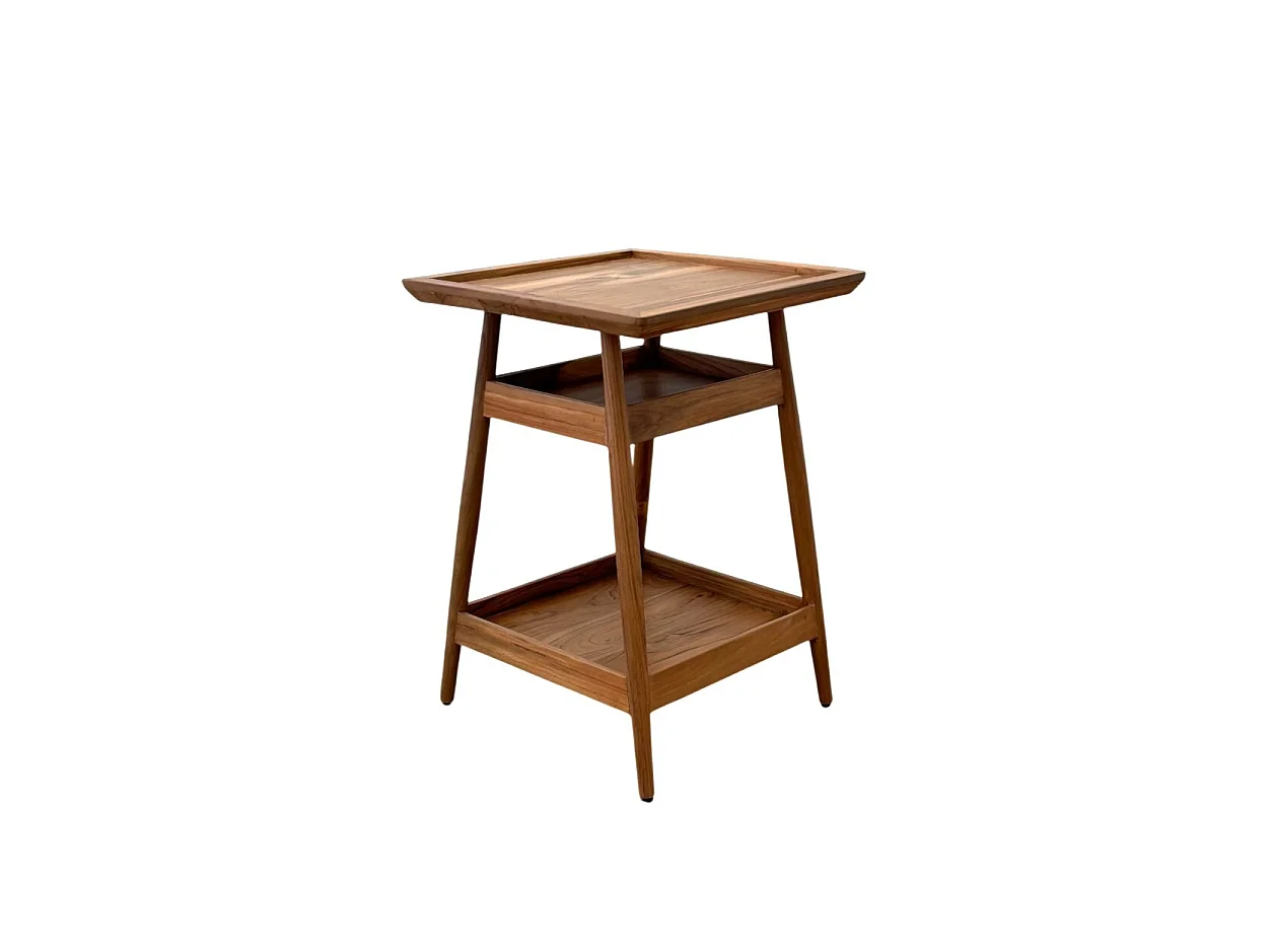 Table d'appoint carrée en bois de teck