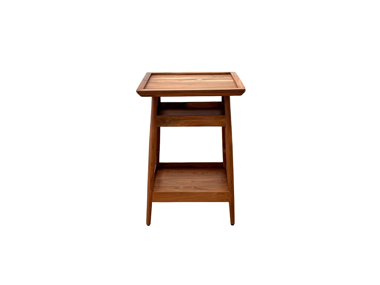 Table d'appoint carrée en bois de teck