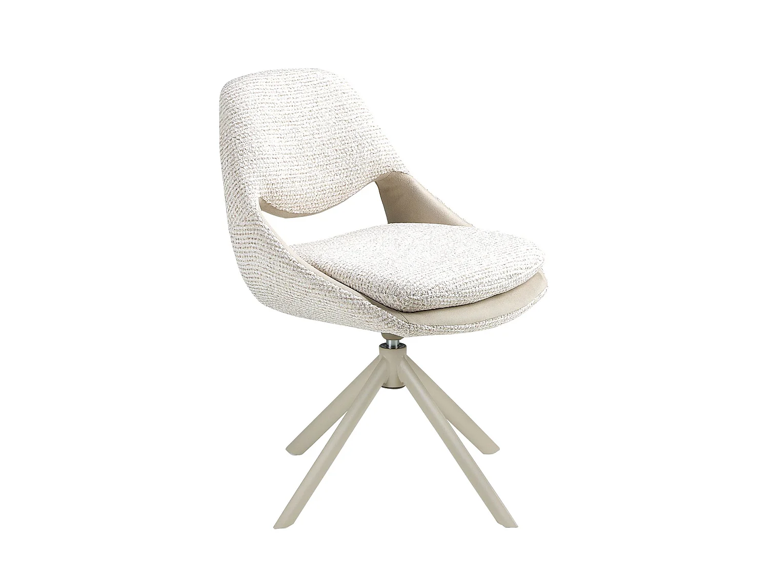 Chaise pivotante en tissu blanc cassé et crème 4246 ANGEL CERDA