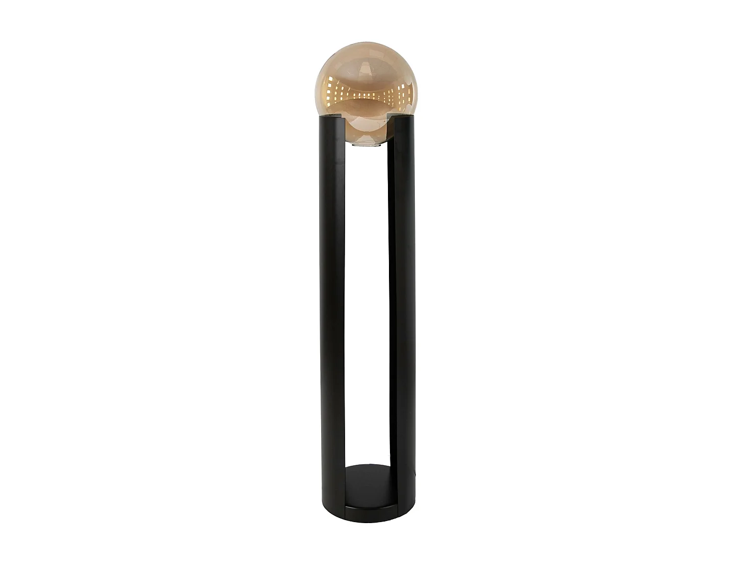 Lampadaire en verre fumé ambré et acier noir 8108 ANGEL CERDA