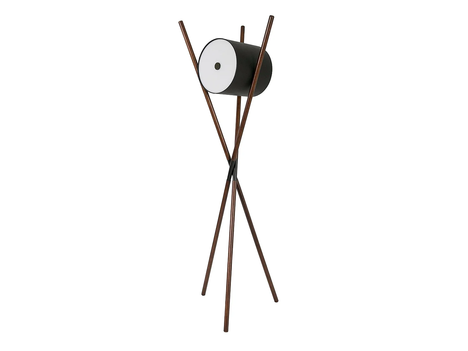 Lampadaire en bois tapissé en similicuir noir et noyer foncé 8098 ANGEL CERDA