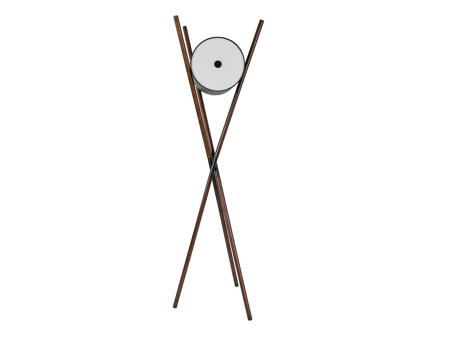 Lampadaire en bois tapissé en similicuir noir et noyer foncé 8098 ANGEL CERDA