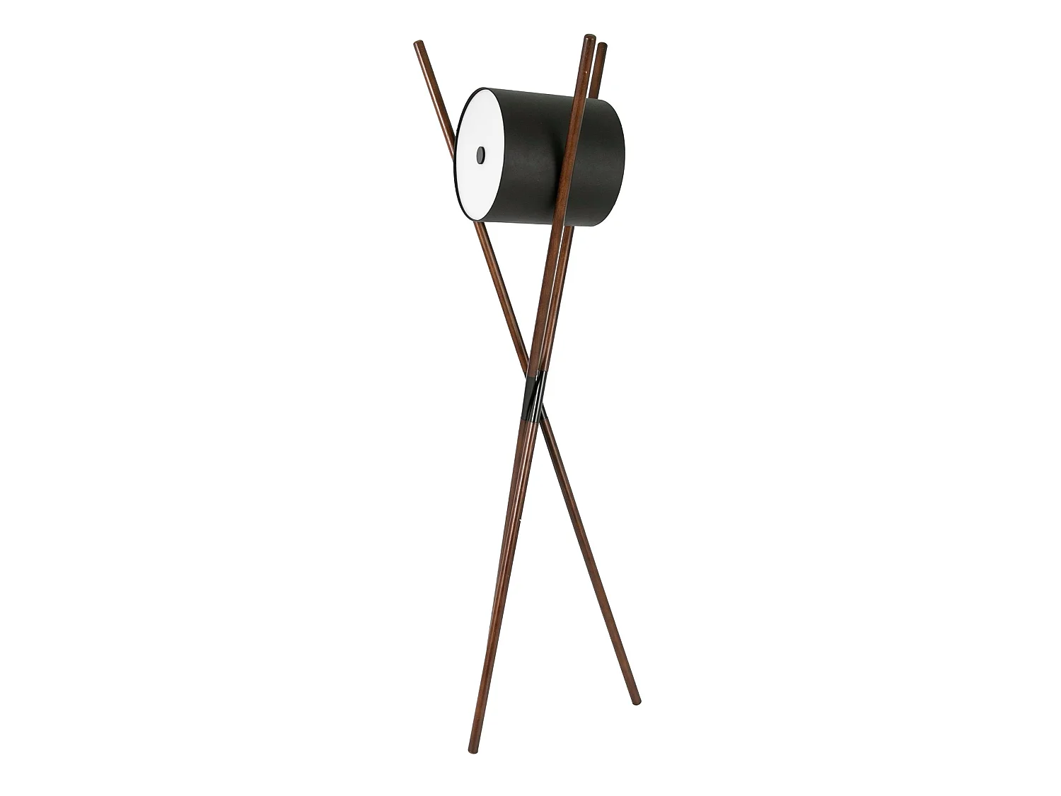Lampadaire en bois tapissé en similicuir noir et noyer foncé 8098 ANGEL CERDA