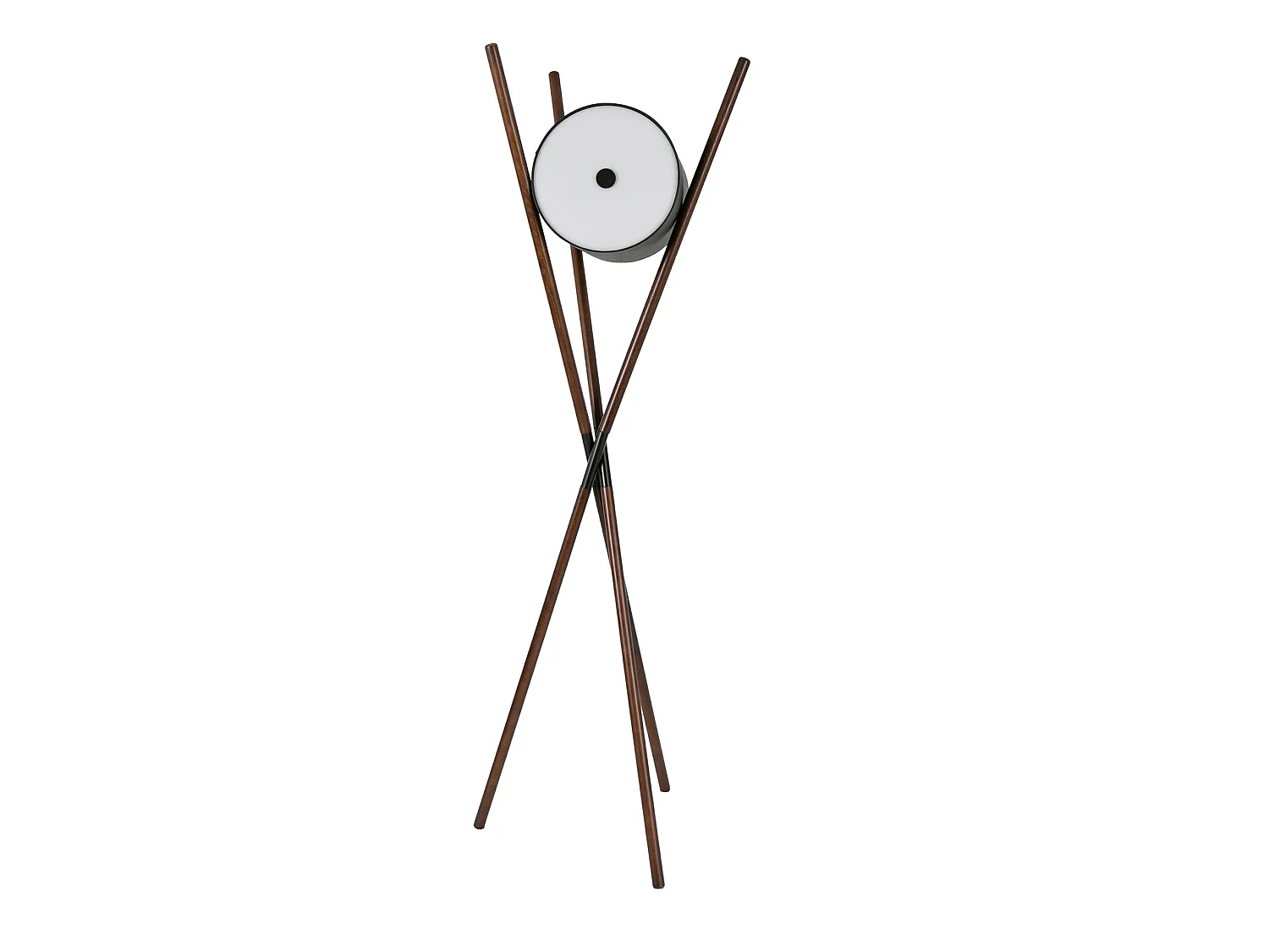 Lampadaire en bois tapissé en similicuir noir et noyer foncé 8098 ANGEL CERDA