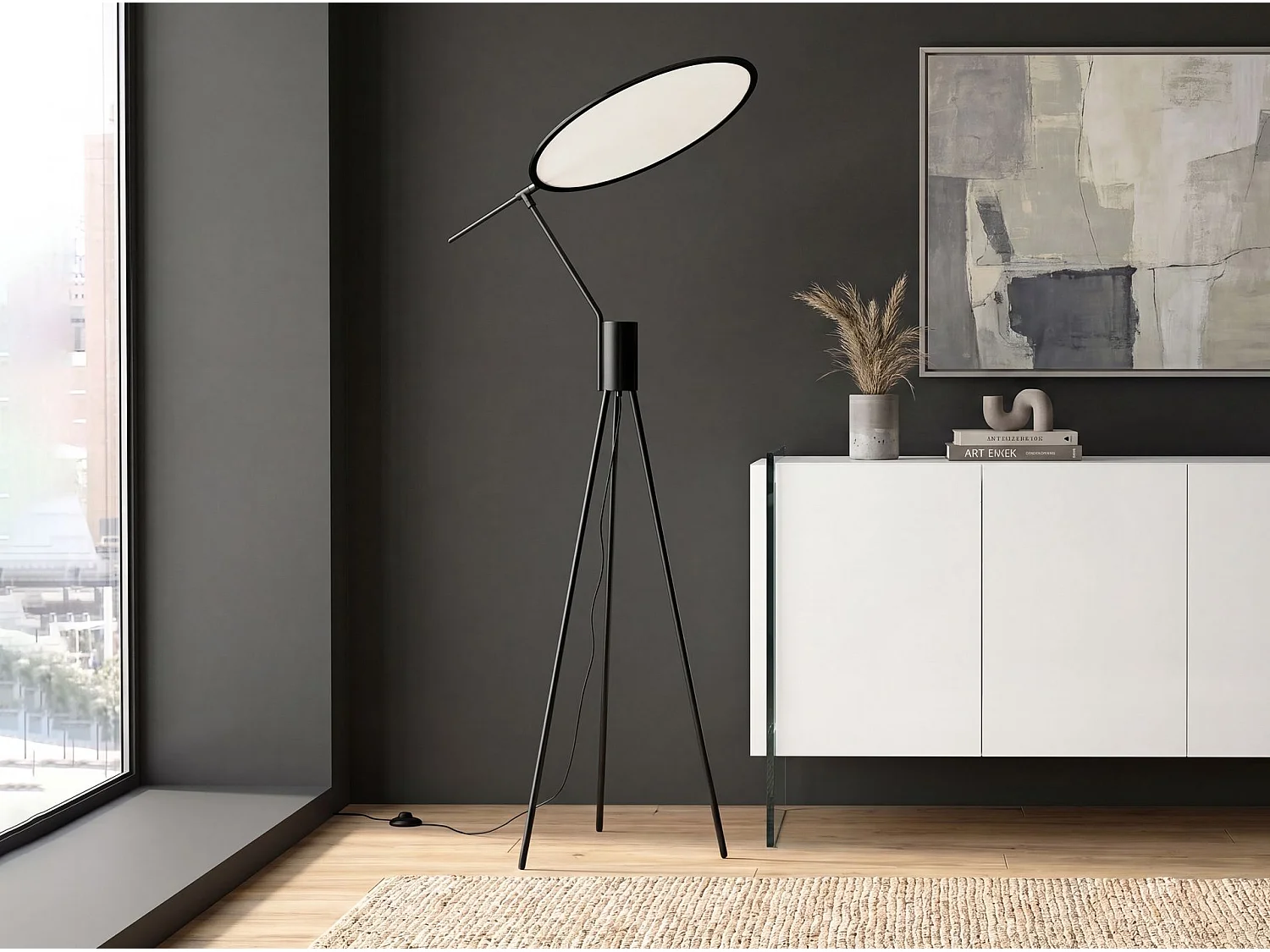 Lampadaire en acier noir 8099 ANGEL CERDA