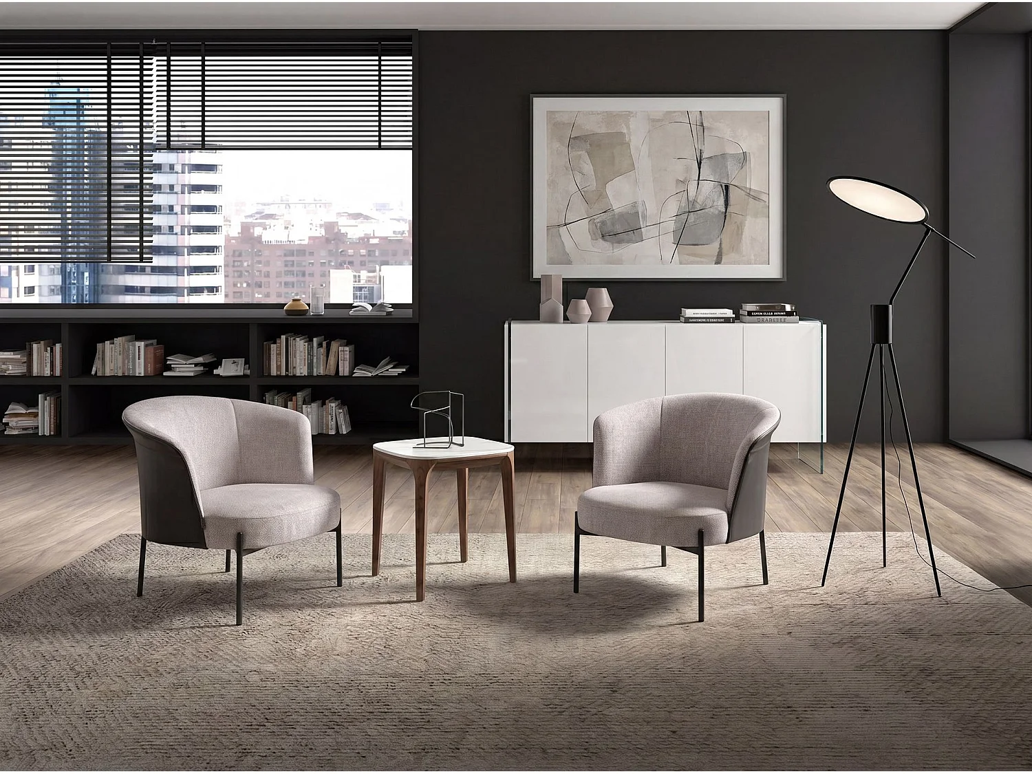 Lampadaire en acier noir 8099 ANGEL CERDA