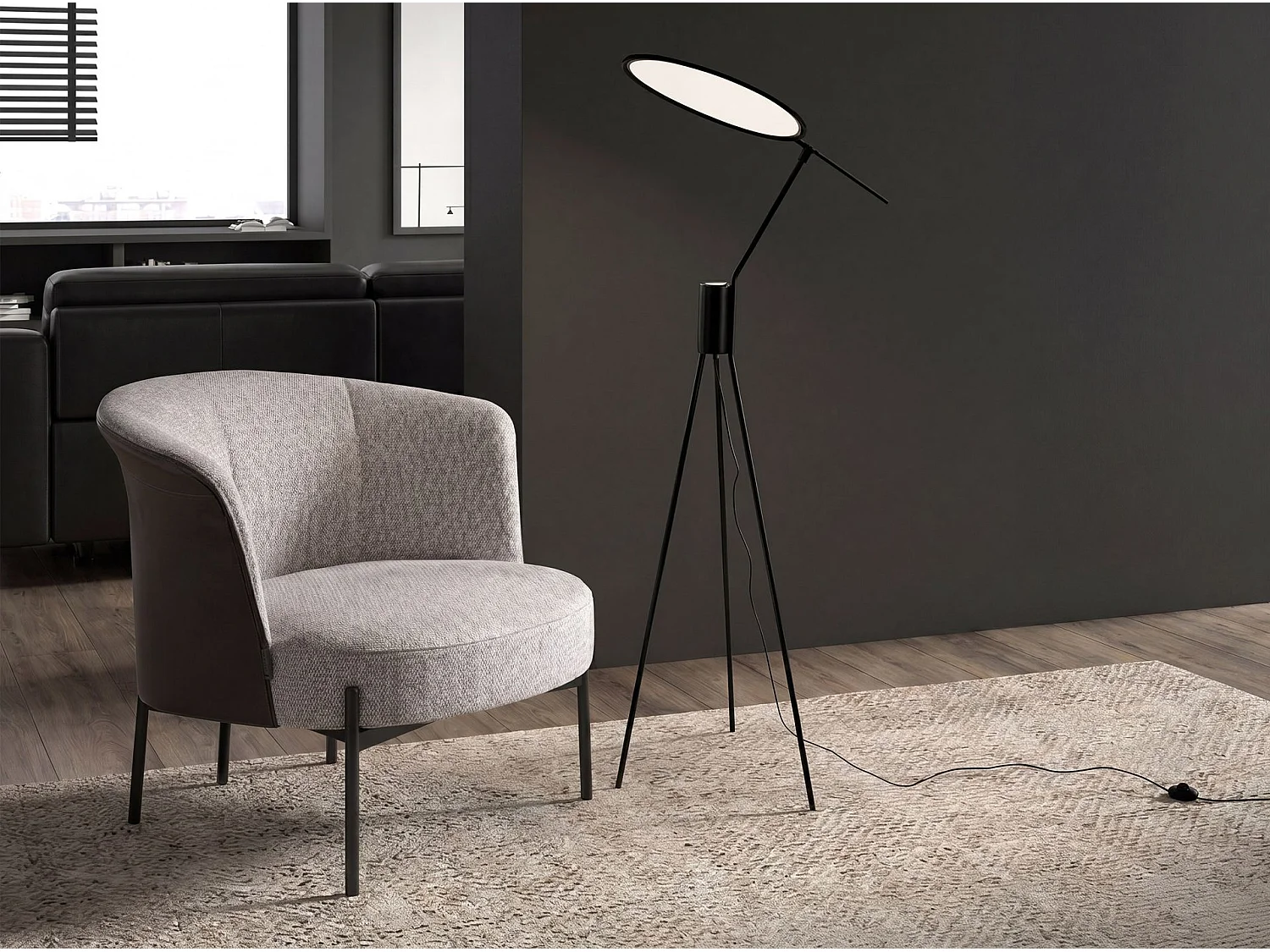 Lampadaire en acier noir 8099 ANGEL CERDA
