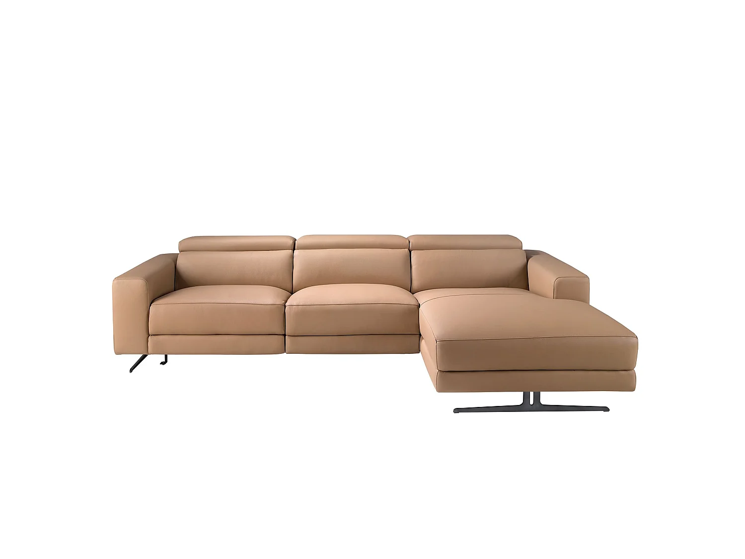 Canapé chaise longue relax droite en cuir marron 6287 ANGEL CERDA