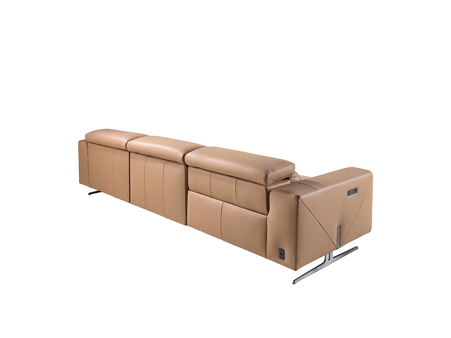 Canapé chaise longue relax droite en cuir marron 6287 ANGEL CERDA