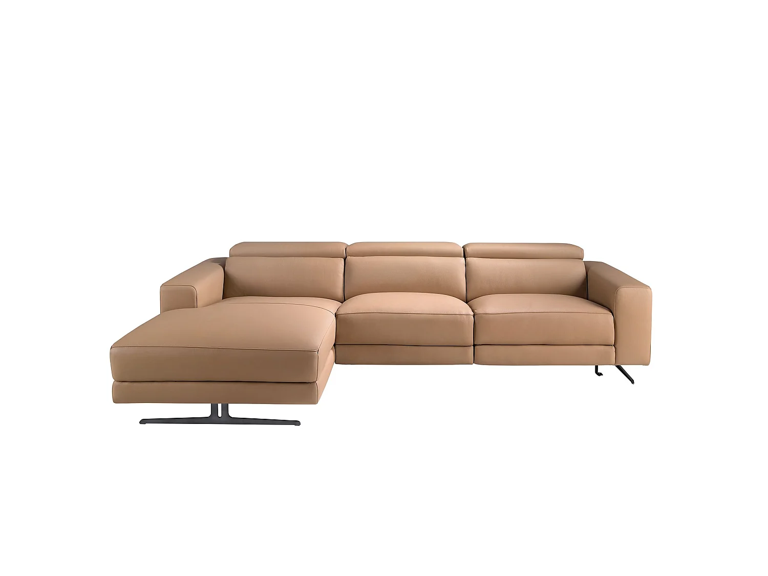 Canapé chaise longue relax gauche en cuir marron 6286 ANGEL CERDA