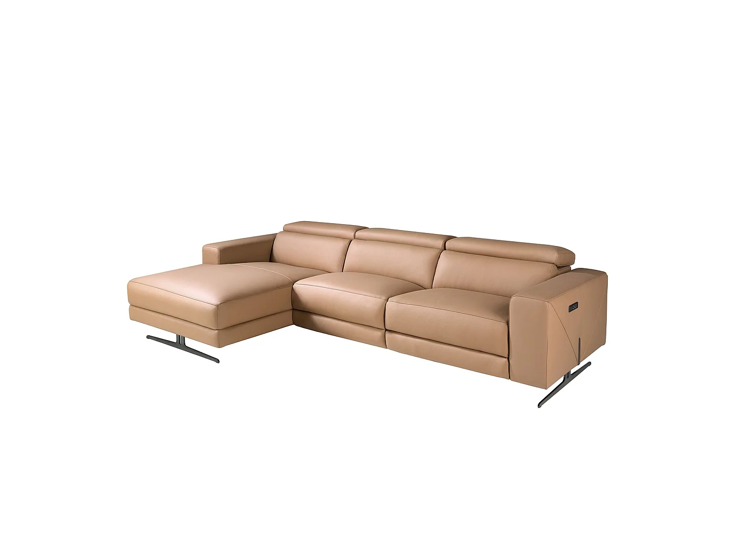Canapé chaise longue relax gauche en cuir marron 6286 ANGEL CERDA