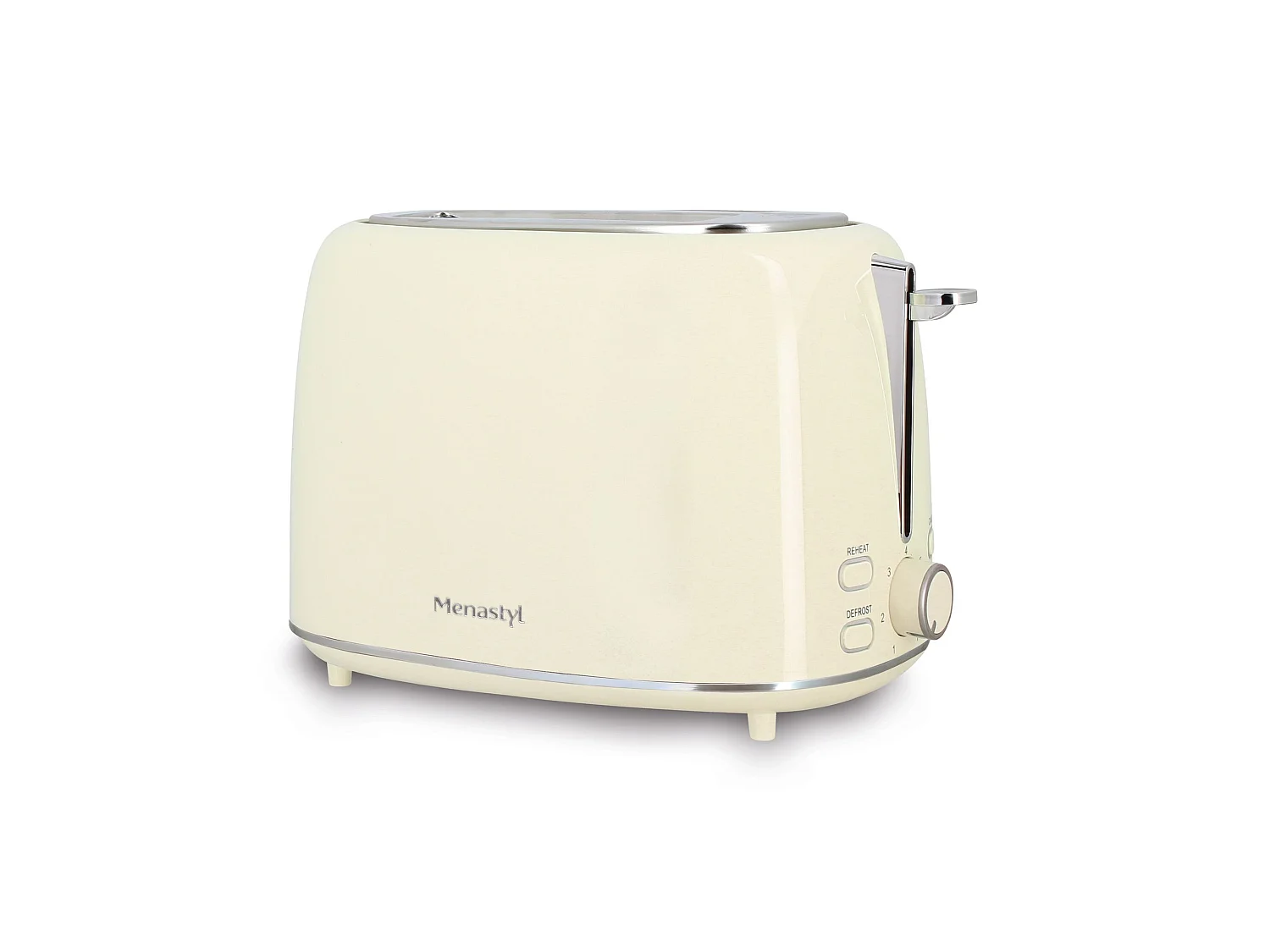 Menastyl - Grille Pain Rétro 2 Tranches En Acier Inoxydable Crème