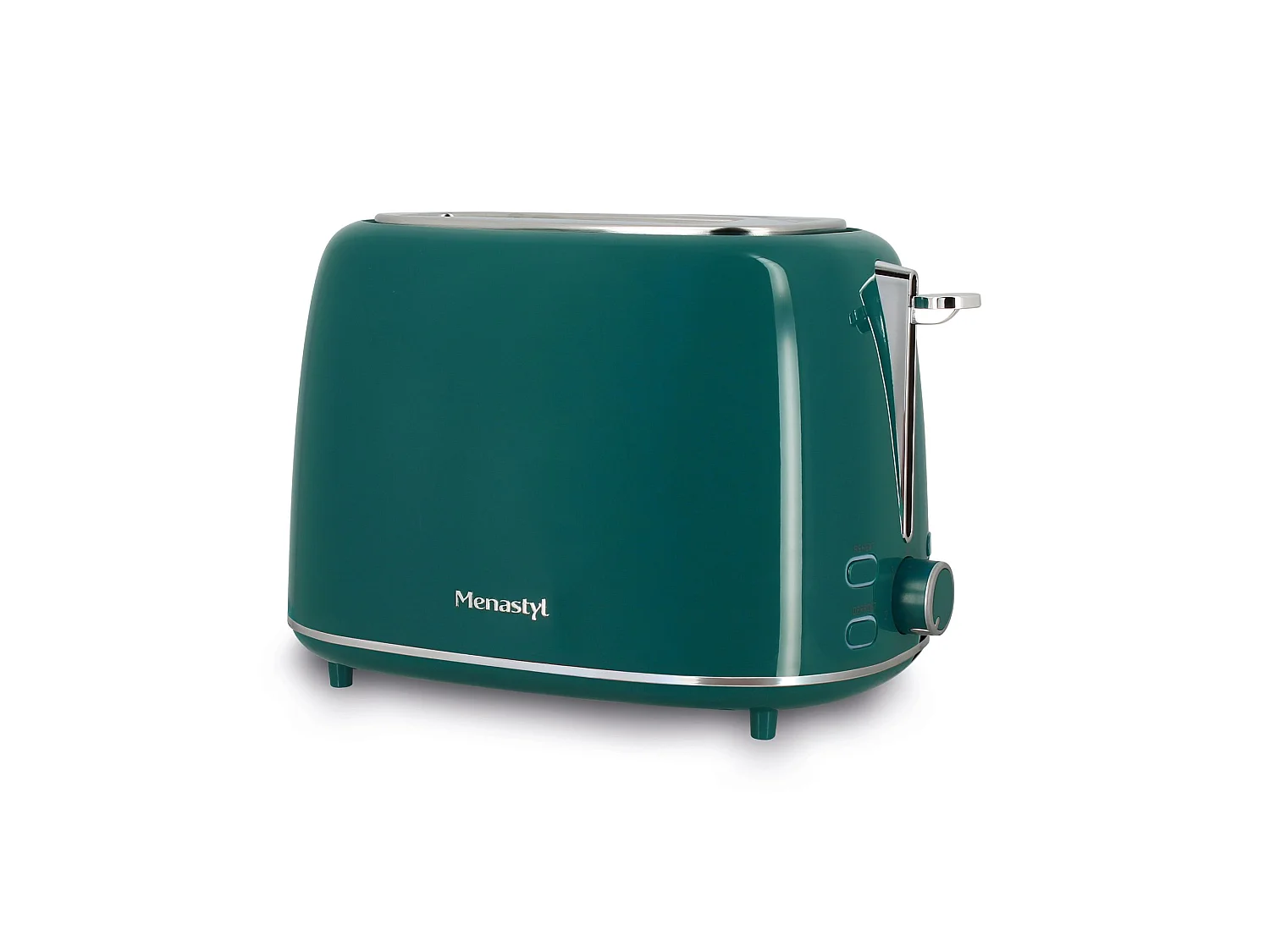 Menastyl - Grille Pain Retro 2 Tranches En Acier Inoxydable Bleu Canard
