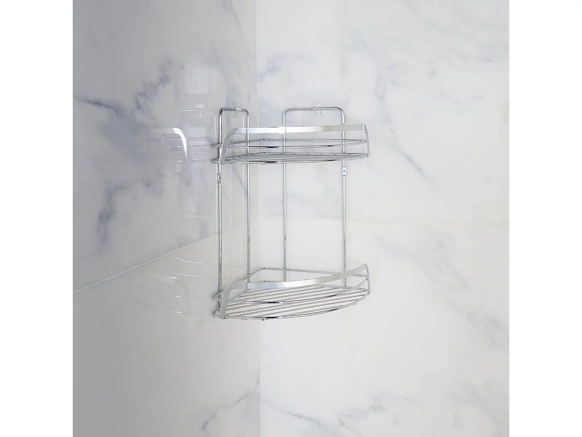 Serviteur de Douche Angle "Filaire Premium" 34cm Chrome