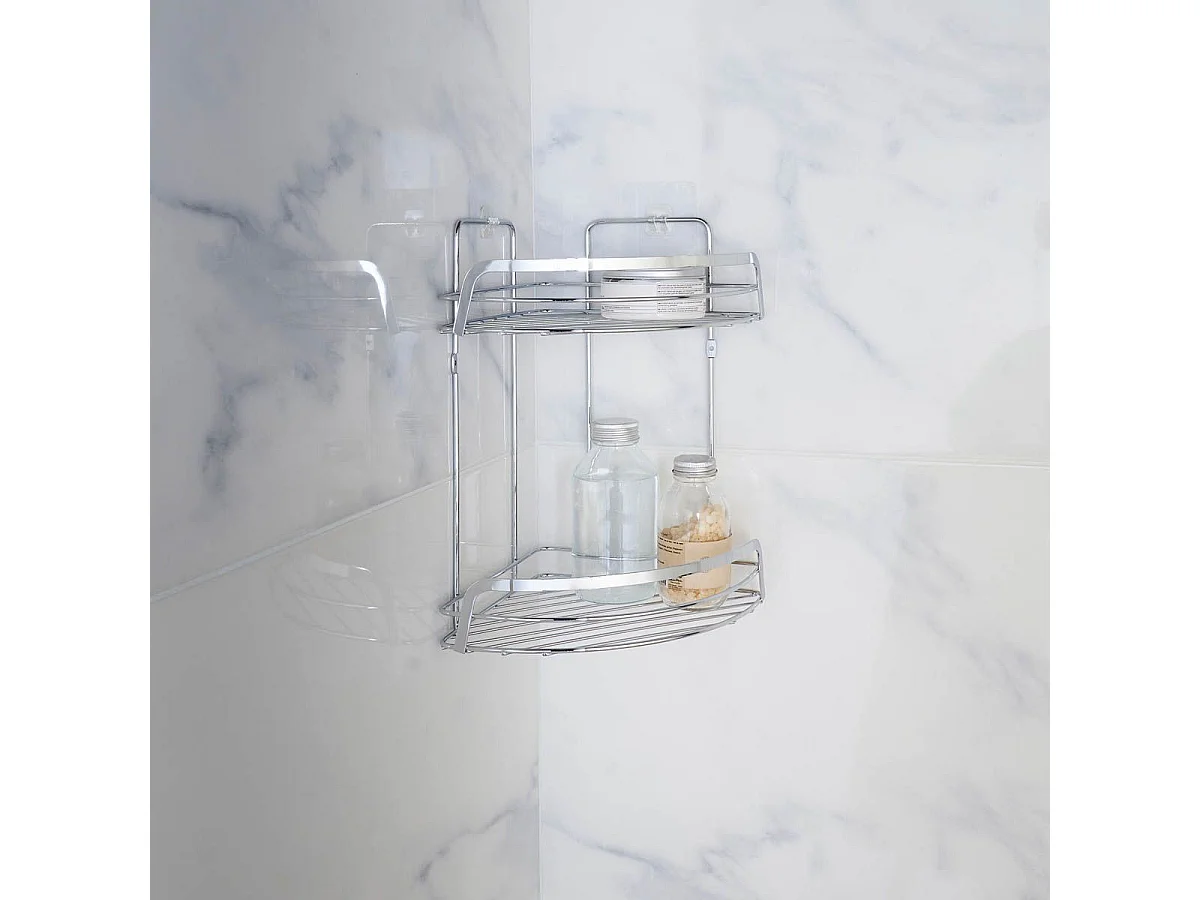 Serviteur de Douche Angle "Filaire Premium" 34cm Chrome