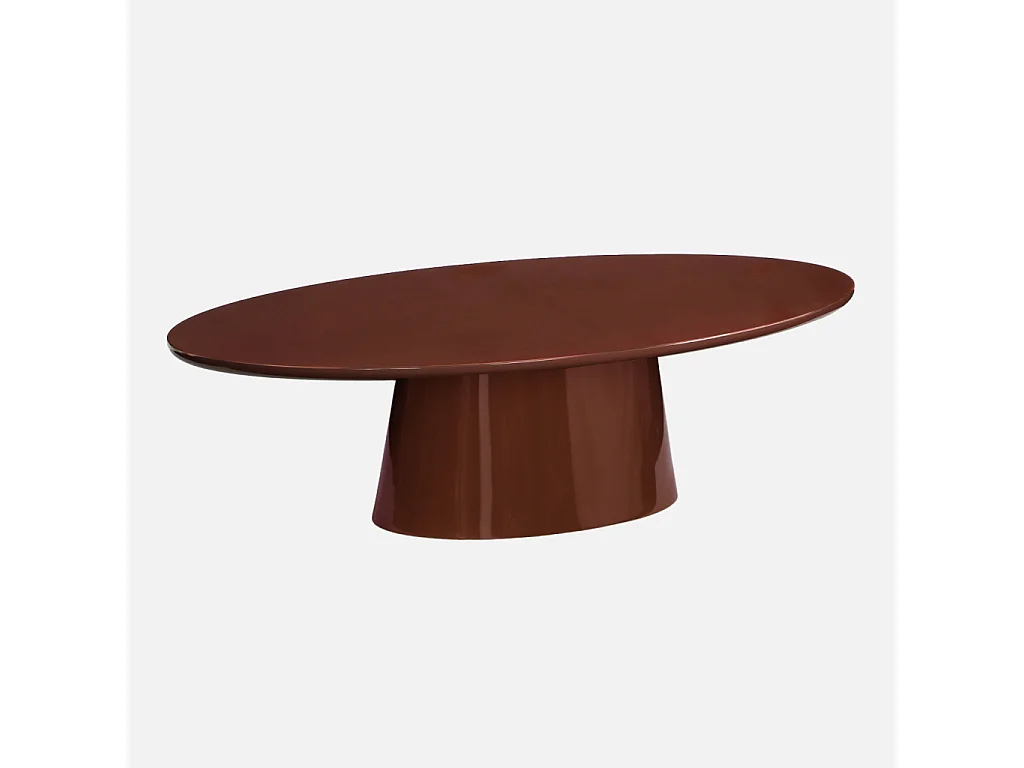 Table basse ovale finition glossy bordeaux - Nell