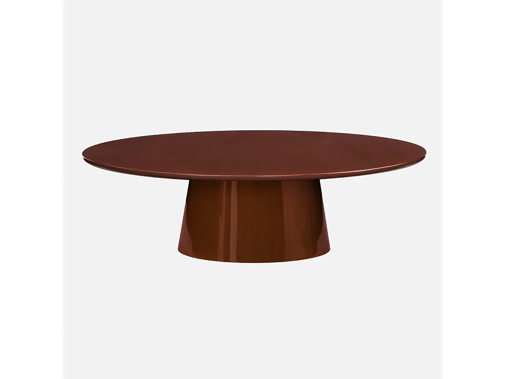 Table basse ovale finition glossy bordeaux - Nell