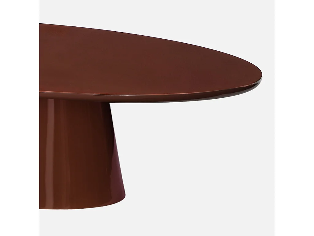 Table basse ovale finition glossy bordeaux - Nell