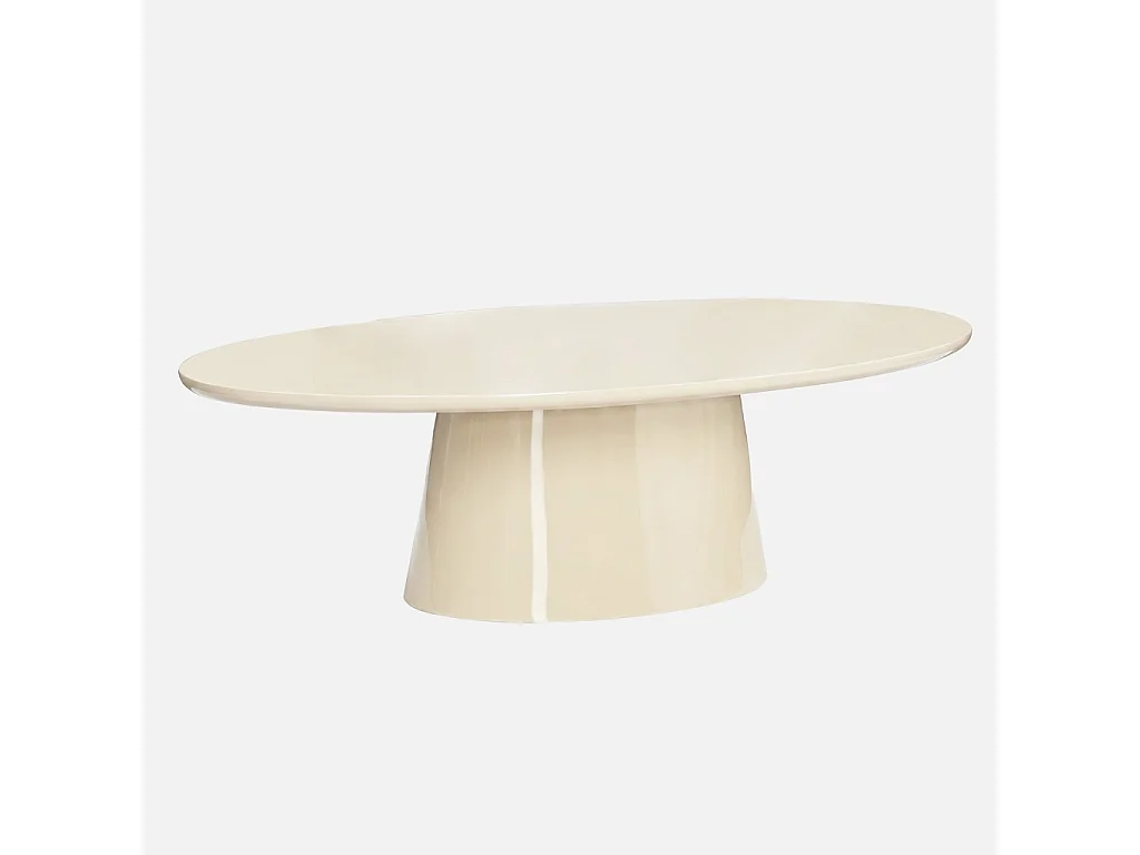 Table basse ovale finition glossy crème - Nell