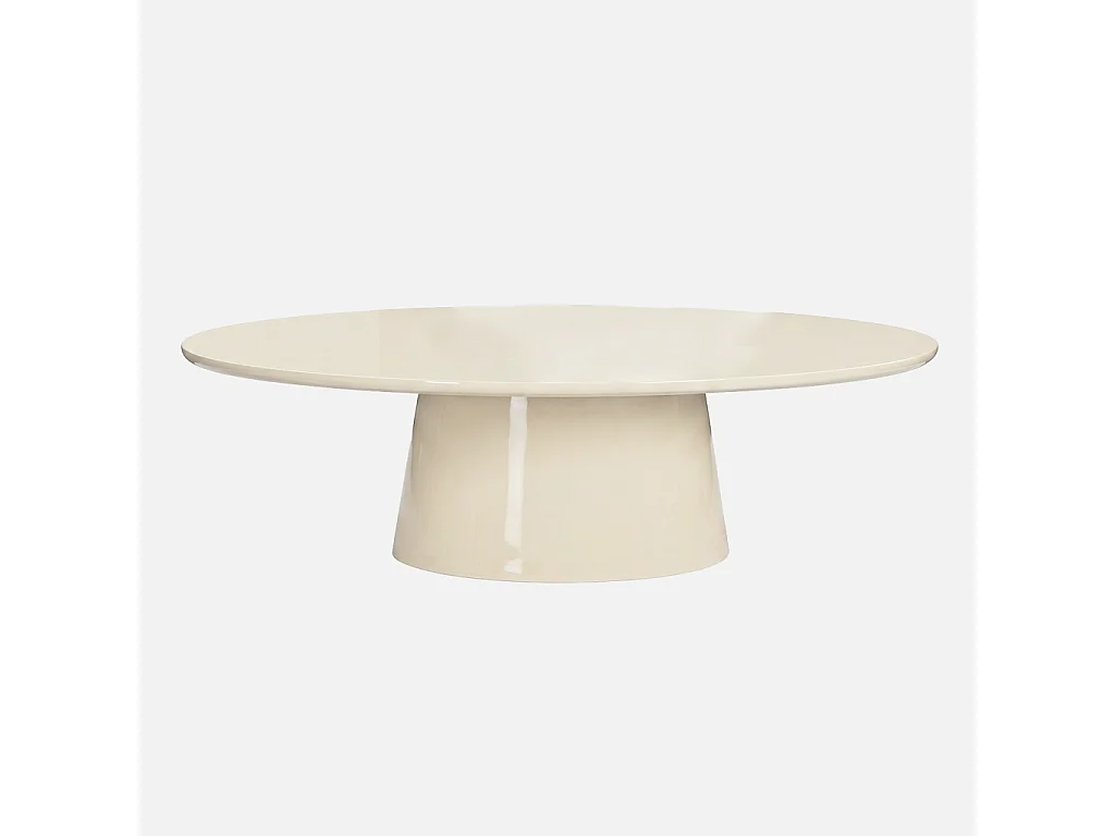 Table basse ovale finition glossy crème - Nell