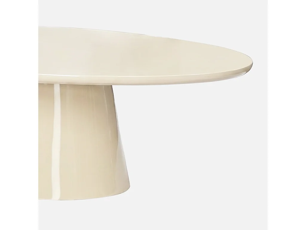 Table basse ovale finition glossy crème - Nell