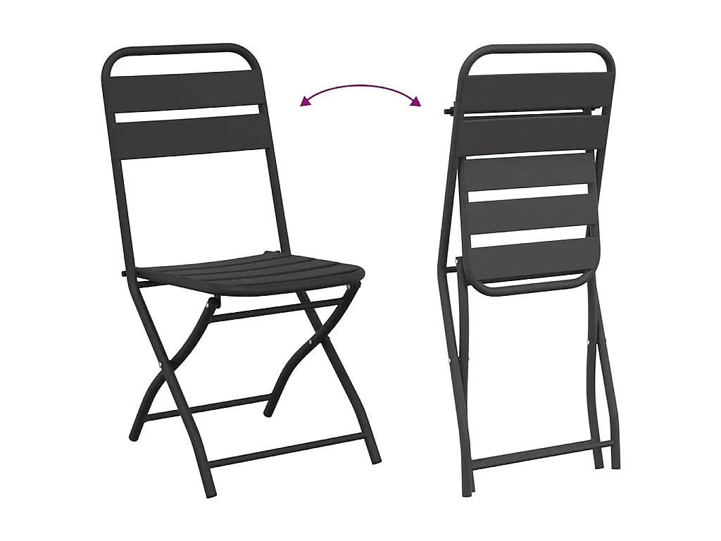 Ensemble bistrot 3 pièces Anthracite Acier