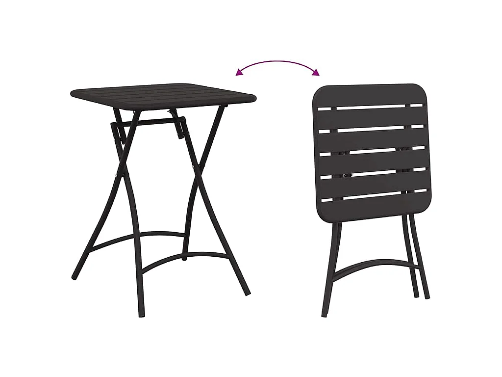 Ensemble bistrot 3 pièces Anthracite Acier
