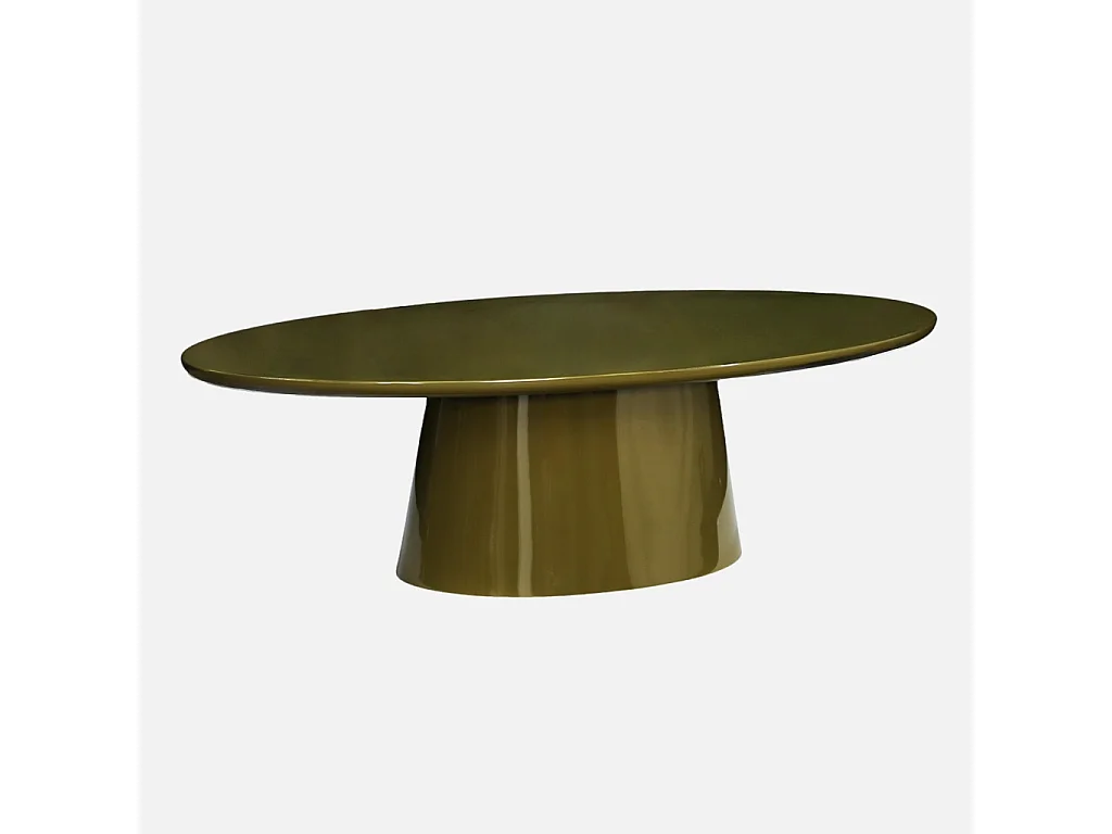 Table basse ovale finition glossy kaki - Nell