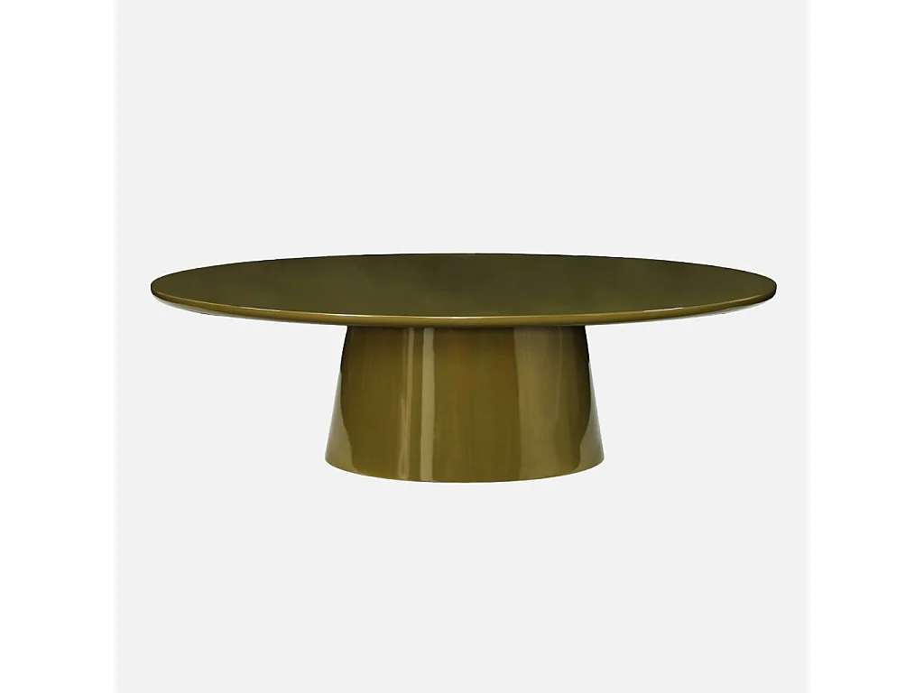 Table basse ovale finition glossy kaki - Nell