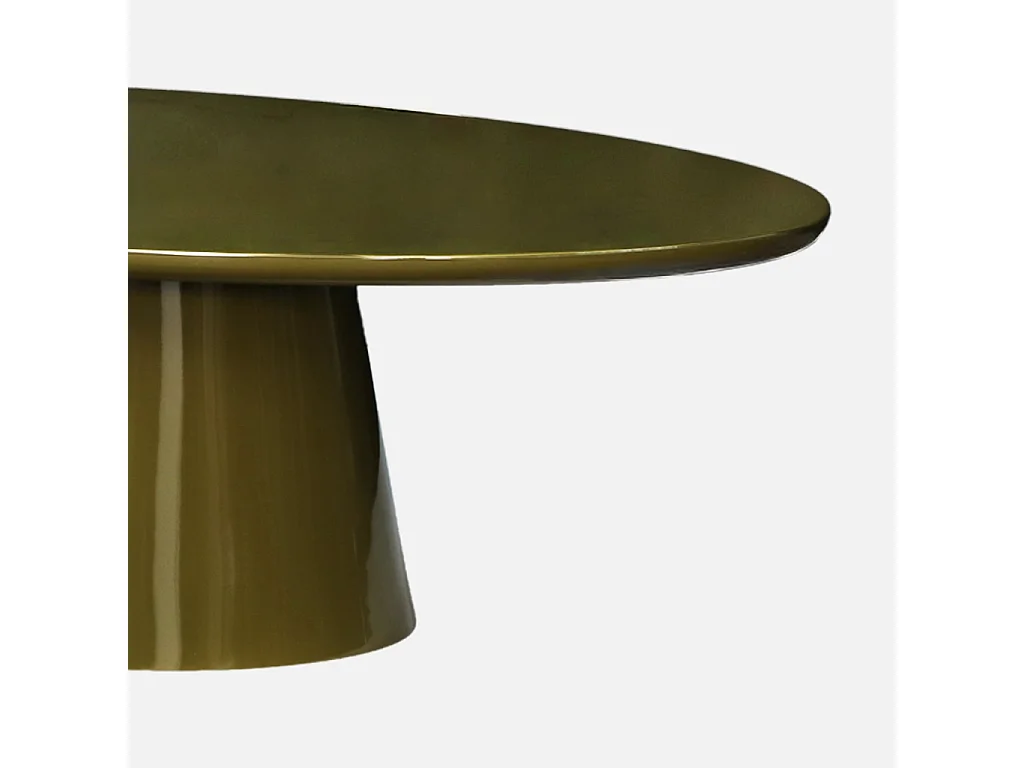 Table basse ovale finition glossy kaki - Nell