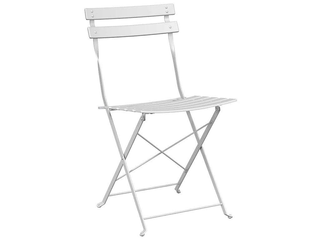 Ensemble bistro pliant 3 pièces Blanc Acier