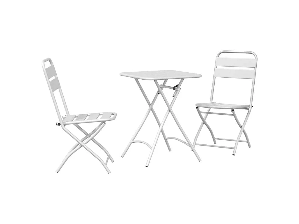 Ensemble bistrot 3 pièces Blanc Acier