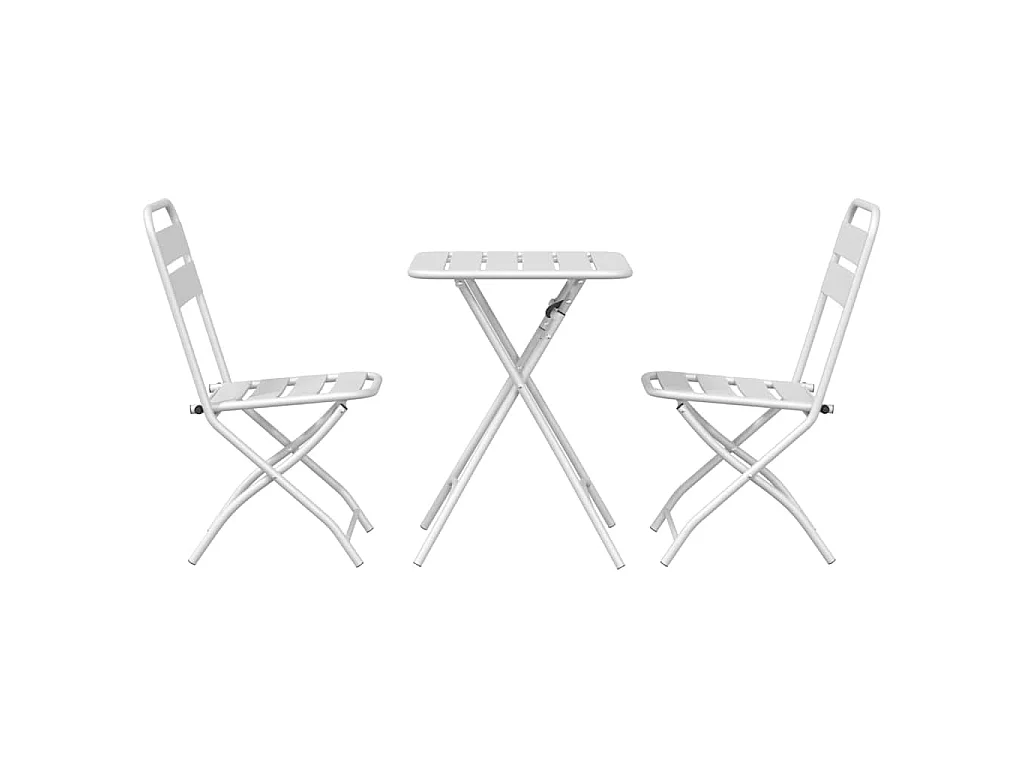 Ensemble bistrot 3 pièces Blanc Acier