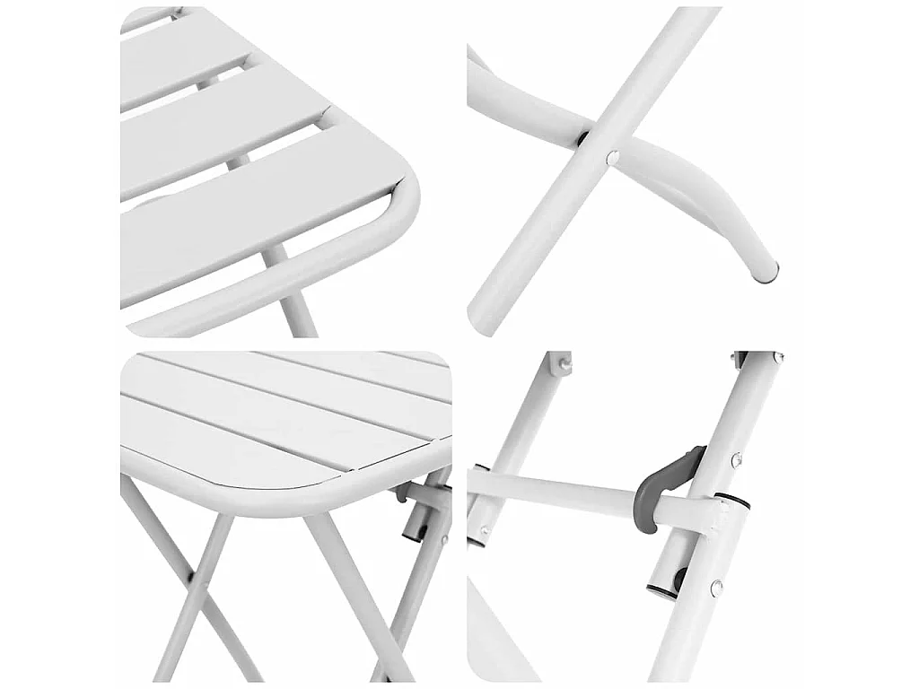 Ensemble bistrot 3 pièces Blanc Acier
