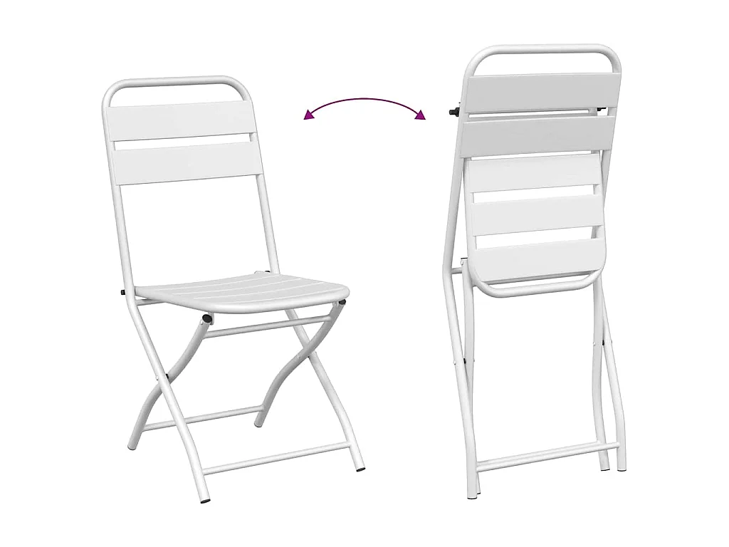 Ensemble bistrot 3 pièces Blanc Acier